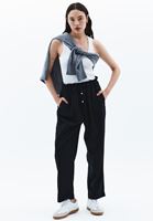 Women Black Ultra High Rise Carrot Fit Pants