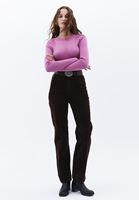 Women Bordeaux Ultra High Rise Straight Fit Pants