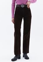 Women Bordeaux Ultra High Rise Straight Fit Pants