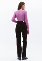 Women Bordeaux Ultra High Rise Straight Fit Pants