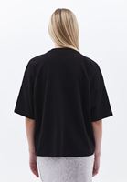 Bayan Siyah Cut-Out Detaylı Oversize Tişört