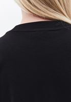 Bayan Siyah Cut-Out Detaylı Oversize Tişört