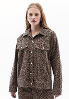 Women Brown Oversize Jacket with Buttons