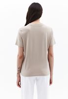 Women Brown Cotton Blened Crew Neck Tshirt