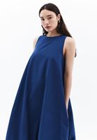 Women Blue Maxi Puff Dress