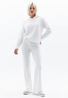 Women Cream High Rise Straight Fit Pants