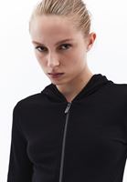 Women Black Tshirt with Zipper Detail