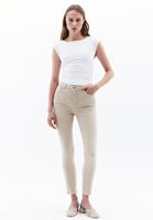 Women Beige High Rise Skinny Fit Pants