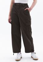 Women Green High Rise Jogger Cargo Pants