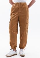 Women Brown High Rise Jogger Cargo Pants