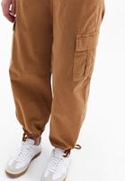 Women Brown High Rise Jogger Cargo Pants