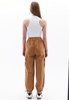 Women Brown High Rise Jogger Cargo Pants