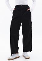 Women Black High Rise Jogger Cargo Pants