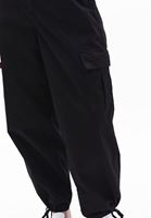 Women Black High Rise Jogger Cargo Pants