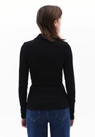 Women Black Polo Neck Tshirt