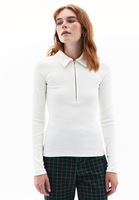 Women Cream Polo Neck Tshirt