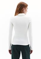 Women Cream Polo Neck Tshirt