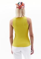 Women Yellow Square Neck Singlet