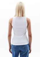 Women White Square Neck Singlet