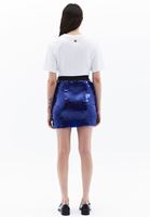 Women Blue Ultra High Rise Sequin Mini Skirt