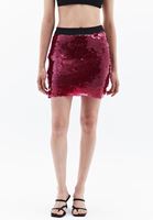 Women Pink Ultra High Rise Sequin Mini Skirt