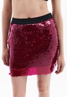 Women Pink Ultra High Rise Sequin Mini Skirt