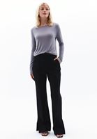 Women Black High Rise Boot Cut Pants