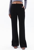 Women Black High Rise Boot Cut Pants