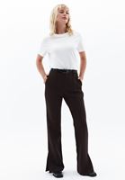 Women Brown High Rise Boot Cut Pants