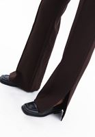 Women Brown High Rise Boot Cut Pants