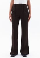 Women Brown High Rise Boot Cut Pants