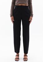 Women Black High Rise Slim Fit Pants