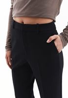 Women Black High Rise Slim Fit Pants