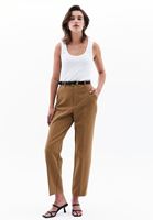 Women Brown High Rise Slim Fit Pants