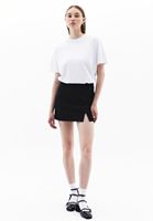 Women Black High Rise Skirt with Slit Detail