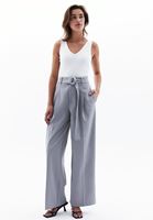 Women Grey High Rise Straight Fit Pants