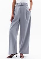 Women Grey High Rise Straight Fit Pants