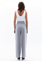 Women Grey High Rise Straight Fit Pants