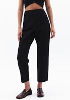 Women Black Ultra High Rise Carrot Fit Pants