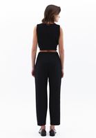 Women Black Ultra High Rise Carrot Fit Pants