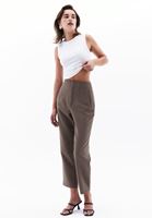 Women Brown Ultra High Rise Carrot Fit Pants