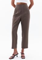 Women Brown Ultra High Rise Carrot Fit Pants