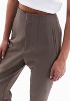 Women Brown Ultra High Rise Carrot Fit Pants