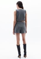 Women Grey Mini Shorts with Pocket Detail