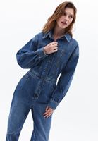 Bayan Mavi Oversize Denim Tulum