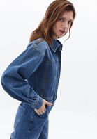 Bayan Mavi Oversize Denim Tulum