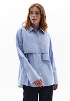 Women Mixed Striped Shirt with Pocket Detail