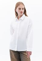 Women White Poplin Shirt with Buttons