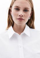 Women White Poplin Shirt with Buttons