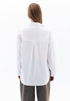 Women White Poplin Shirt with Buttons